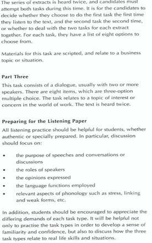 BEC考试大纲：Test of Listening(BEC Higher)
