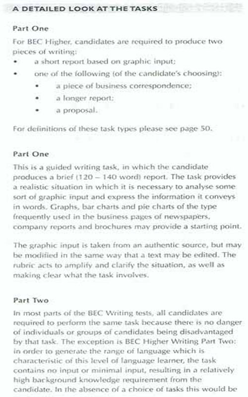 BEC考试大纲：Test of Writing(BEC Higher)