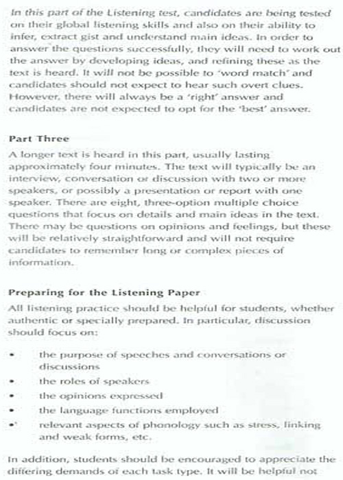 BEC考试大纲：Test of Listening(BEC Vantage)