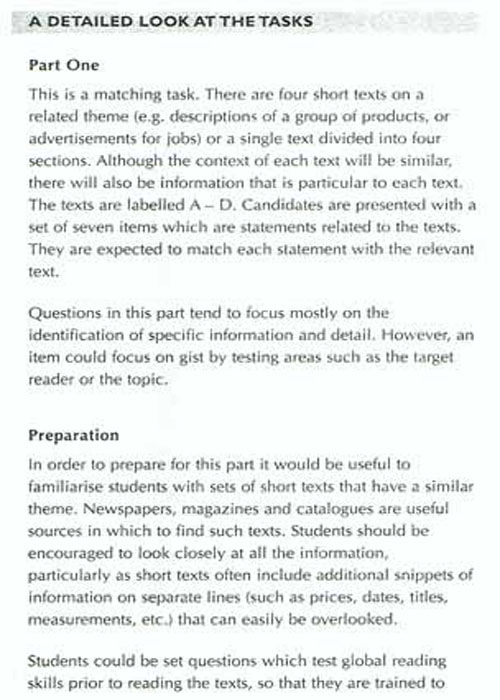 BEC考试大纲：Test of Reading(BEC Vantage)