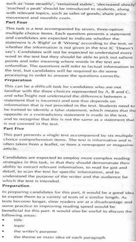 BEC考试大纲：Test of Reading and writing(Preliminary)