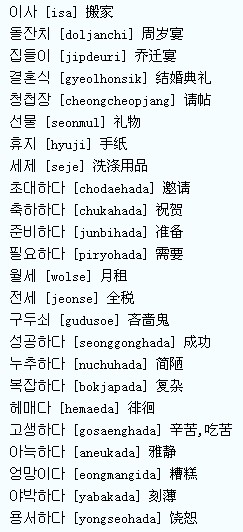 韩语词汇学习:在朋友家做客_韩语