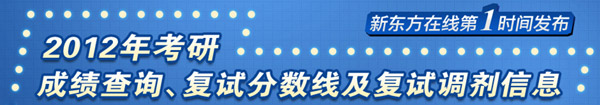 2012考研查分复试调剂专题