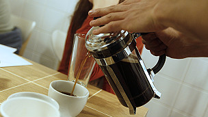 pouring coffee