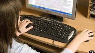 A child using a laptop