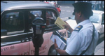 taxi gets a parking ticket