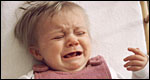 A toddler crying